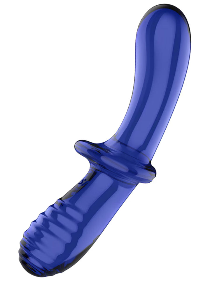 Satisfyer Double Crystal glass toy - unisex stimulator with broad safety base