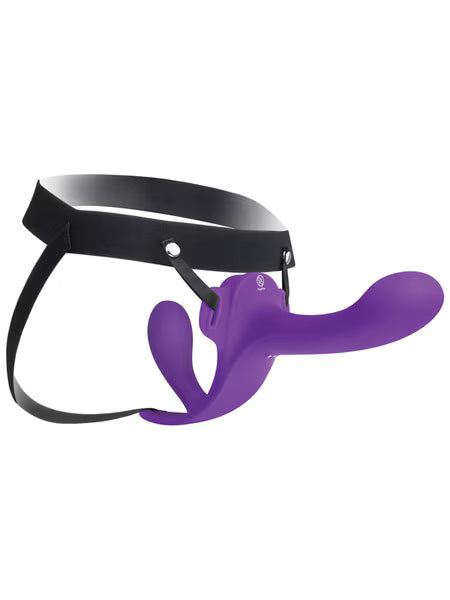 Lock-In Dual Ended Vibrating Strap on & Harness Set
