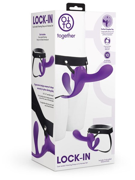 Lock-In Dual Ended Vibrating Strap on & Harness Set
