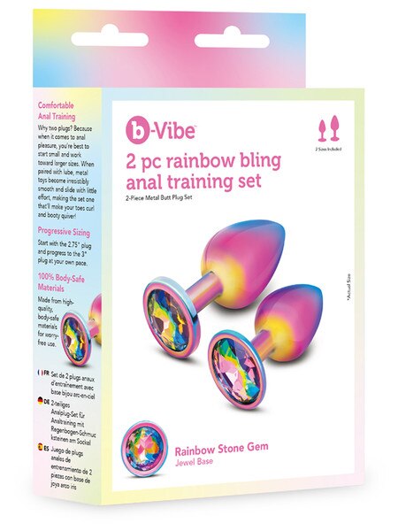 b-Vibe 2pc Rainbow Bling Anal Training Set