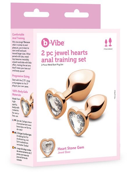 b-Vibe 2pc Jewel Hearts Anal Training Set