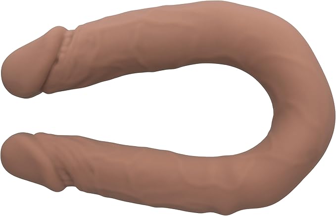 Silicone Studs Bend And Hold Dual Dong 16"/40 75cm Brown