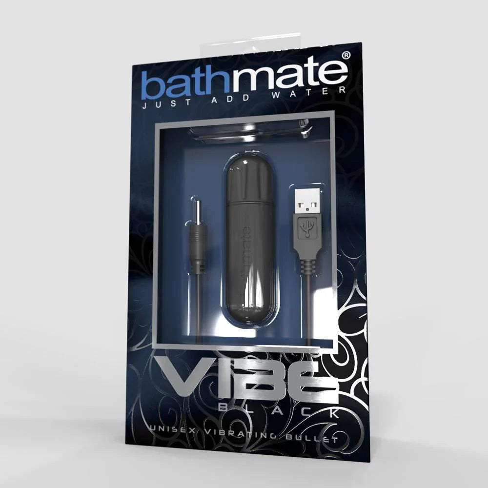 BathMate Vibe bullet vibrator in black - waterproof compact stimulator 
