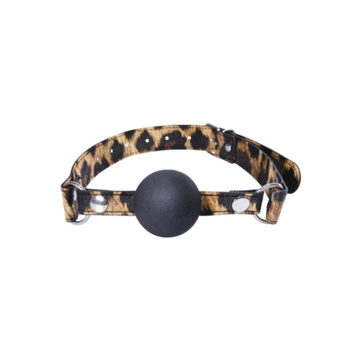 Leopard PU Leather With Silicone Ball Gag