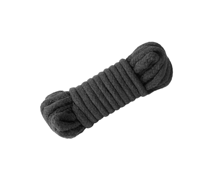 Love in Leather 10 metre black bondage rope - soft cotton rope for shibari and BDSM restraint
