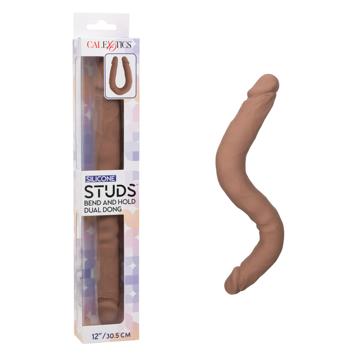 Silicone Studs Bend And Hold Dual Dong 12/ 30.5 cm