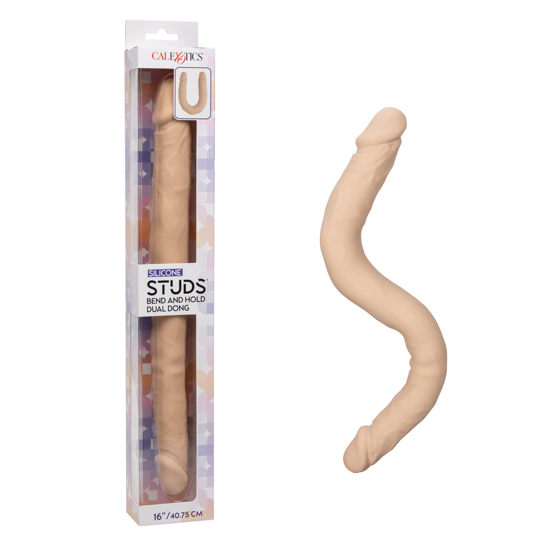 Silicone Studs Bend And Hold Dual Dong 16"/40 75cm ivory