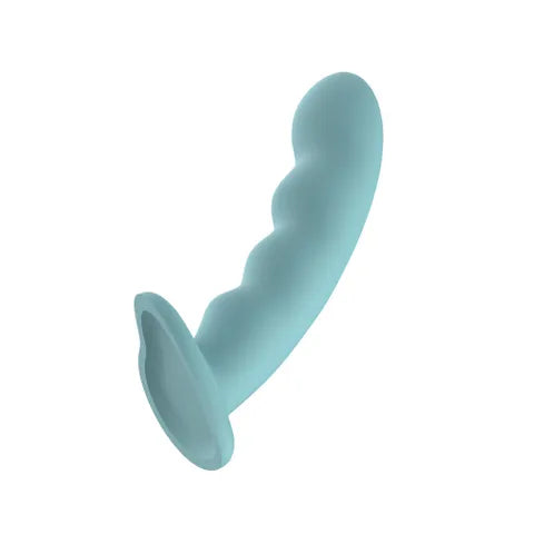Passion Play Liquid Silicone Wavy Dildo - Blue