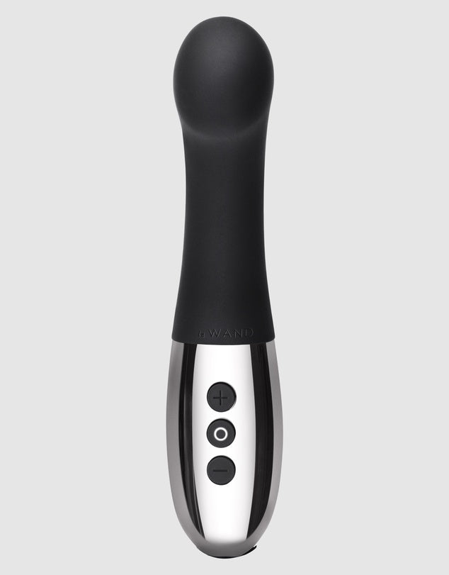 Chrome Gee by Le Wand - metallic chrome G-spot vibrator with curved ergonomic design