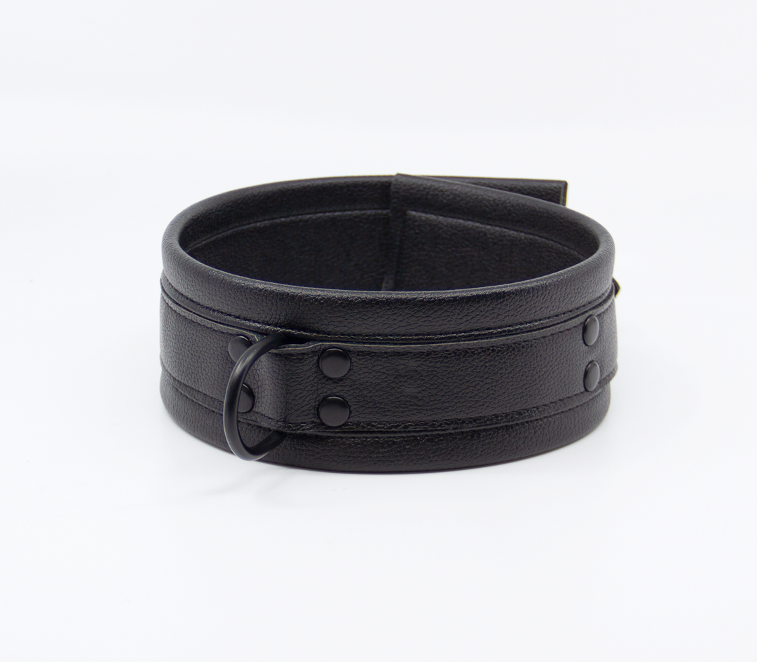 Soft padded collar detail view - showing comfortable padding and adjustable buckle design