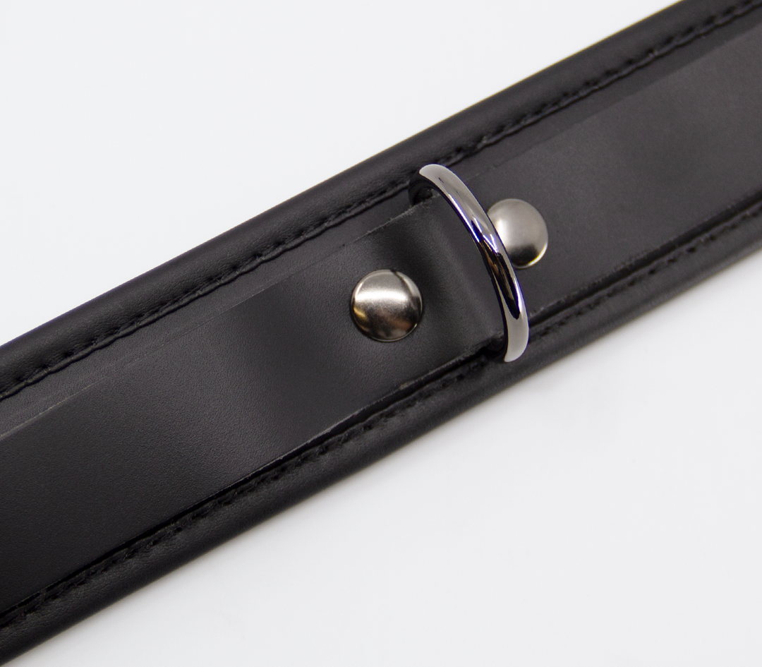 Love in Leather premium collar with pewter hardware - adjustable leather fetish accessory