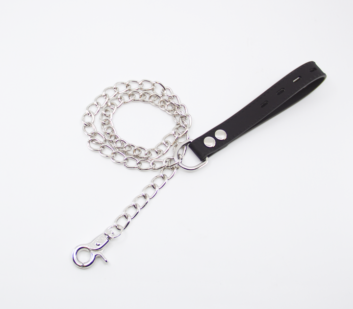 Love in Leather silicone leash - flexible BDSM lead with comfortable grip handle