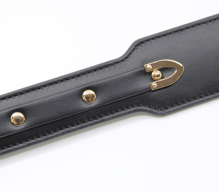 Love in Leather faux leather paddle close-up - showing textured surface and sturdy construction