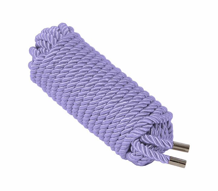 Love in Leather 10 metre lilac satin rope - luxury silky bondage rope for comfortable restraint