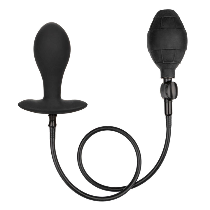 Weighted silicone inflatable butt plug - expandable anal toy with internal weight for enhanced sensation