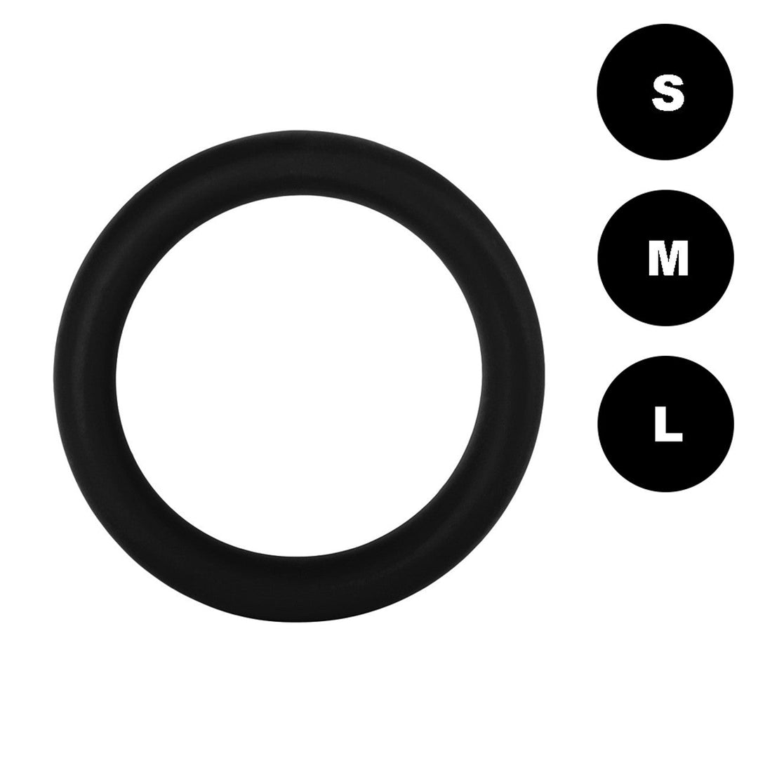 50MM 100% Silicone Cock Ring by Forto - black silicone enhancement ring