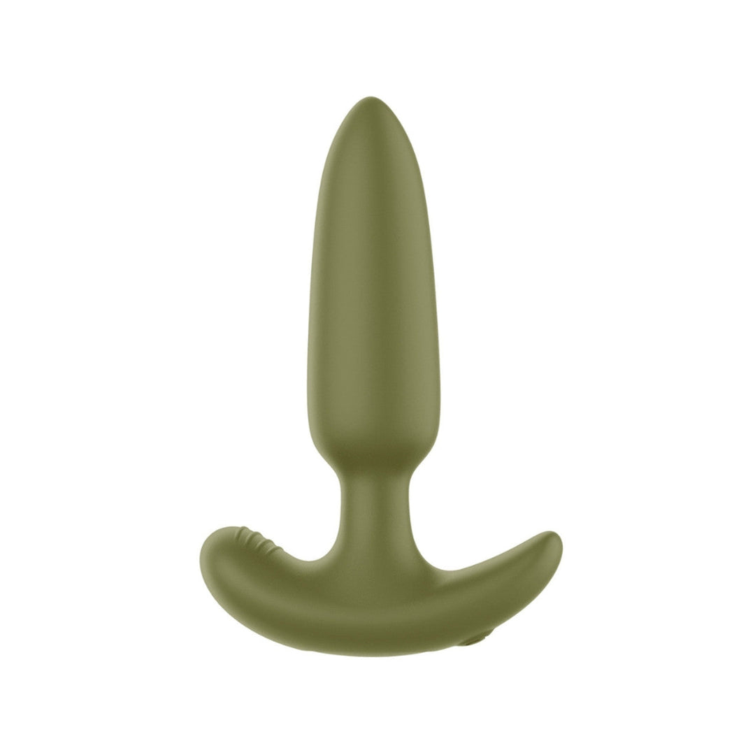 Pointed Vibrating Plug by Forto - green pointed butt plug with wireless remote