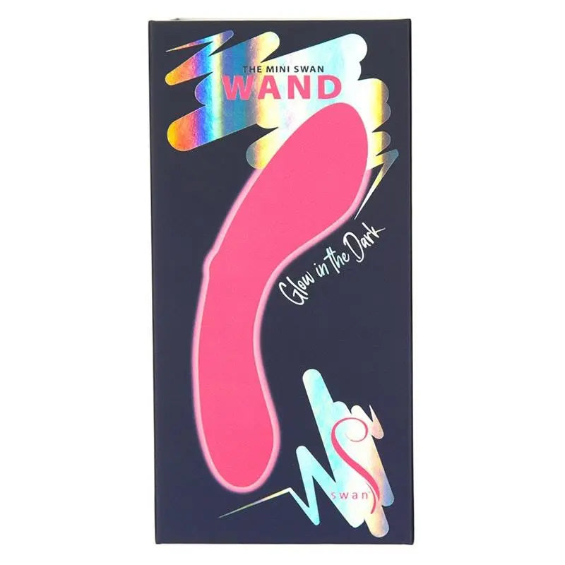 Swan Mini Wand in pink - compact glow-in-the-dark vibrating wand
