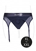Ouch! Vibrating Strap-on Thong with Adjustable Garters   XL/XXL