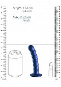 Beaded G-Spot Dildo - 5'' / 13 cm - Metallic Blue