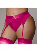 Ouch! Vibrating Strap-on Thong with Adjustable Garters   XL/XXL