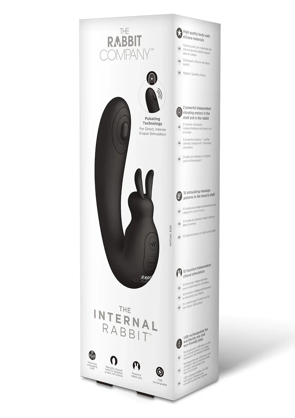 The Internal Rabbit vibrator - dual stimulation rabbit toy with internal and external motors